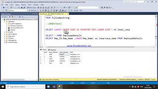 55.UPPER() AND LOWER() FUNCTION IN SQL