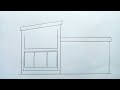 easy house drawing technique 🏠 ghar draw 😘 two stories building drawing modern house drawing