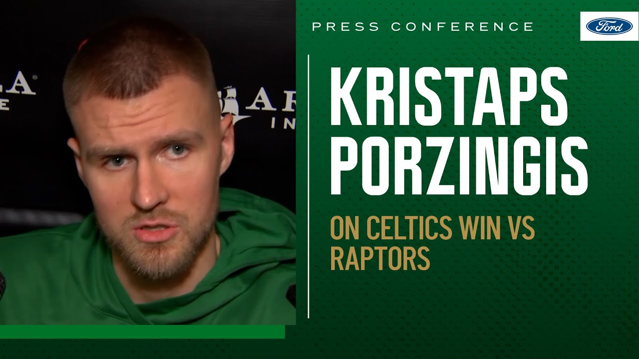 PRESS CONFERENCE: Kristaps Porzingis Talks Chemistry With Jaylen Brown ...