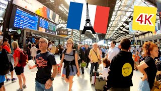 ⁴ᴷ Paris morning walk 🇫🇷 People are going on holiday 🏖️, at train station Gare de Lyon, France 4K