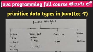 primitive data types in Java | java programming | @srttelugulectures