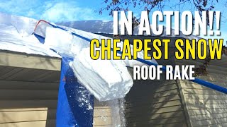 Cheapest Snow Roof Rake in Action!! 👍 Best Snow Joe Telescopic Roof Rake Removing Snow