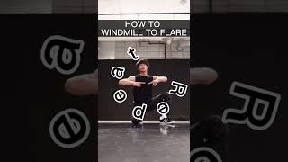 The easy way to learn 【WINDMILL TO FLARE】ウインドトーマス講座#shorts