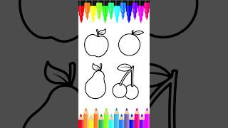 How to Draw and Color Fruits | Easy Drawing for Kids and Toddlers  #drawingtutorial #art #digitalart