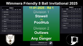 Wimmera Friendly 8 Ball 2025 - Round 1