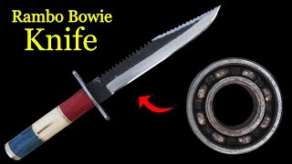 Making a Rambo Bowie knife with old Rusted Bearing | @RajputKnives