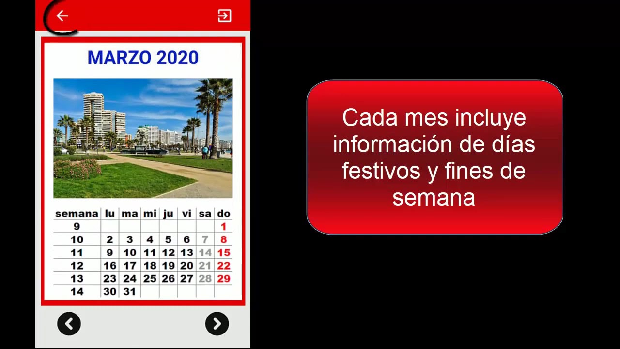 APLICACIÓN CALENDARIO CHILE 2020 - YouTube