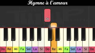 Apprendre au piano "Hymne à l'amour" d'Edith Piaf (très facile pour enfants ou débutants)