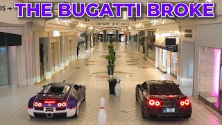 Rented a Shopping Mall to Drag Race: Bugatti vs. Nissan GTR