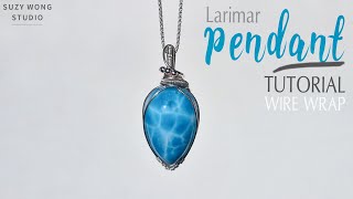 Larimar Pendant Tutorial |Wire Wrap Simple Pendant |Jewelry Tutorial |How to make