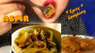 SPICY Laughing Eating Sound ! Dry + Souped Laughing!! NepaliFoodie!!