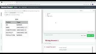 HackerRank SQL || Revising the Select Query I || SQL Learning
