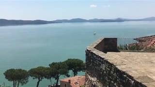 Overwiev of Trasimeno lake in a typical italian sunny day