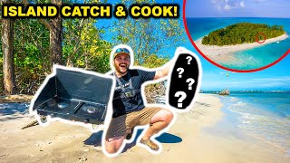 Saltwater Fishing CATCH CLEAN COOK on an ABANDONED ISLAND!!!