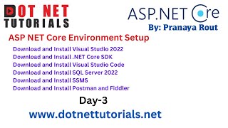 ASP NET Core Environment Setup | Day 3 | Dot Net Tutorials | Pranaya Rout | Online Live Training