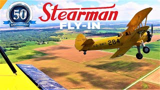 Stearman Biplane Aircraft - WWII Warbirds - 50th Anniversary Fly In Air Show