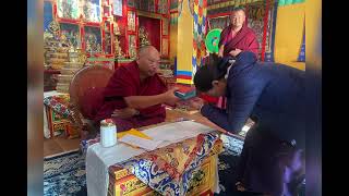 H H 34th Menri Trizin Rinpoche,oral transmission of the sacred ritual text of Medicine Sangye Menlha