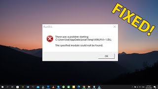Easy Fix RunDLL error on Windows 10
