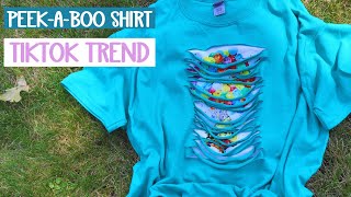 Peek a boo tshirt - How to cut a shirt - TikTok trend - Sublimation - HTV