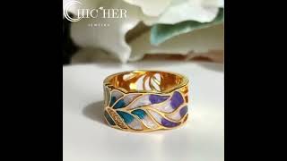 Elegant Bohemian Unique Enamel Statement Ring