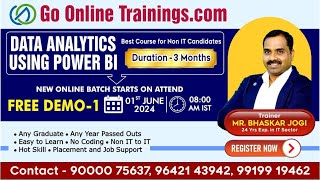 Power BI Demo Part1 - June 1st 2024 | Bhaskar Jogi | Go Online Trainings | 90000 75637