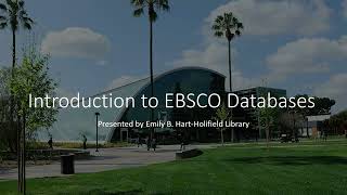 Introduction to EBSCO Databases