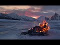 🔥 campfire on ice 🧊 12 hours 4k