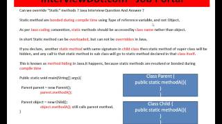 Why we cannot override static methods in Java Interview