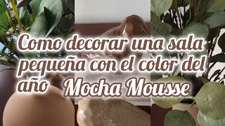 Como decorar una sala pequeña con el color del año MOCHA MOUSSE