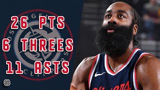 James Harden 26 pts 6 threes 11 asts vs Heat 24/25 season