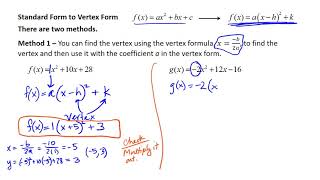 Module 7 Vertex Form SF to VF   Formula