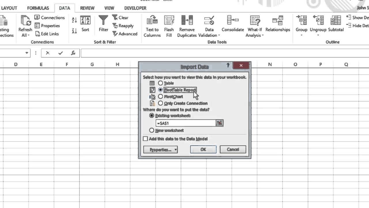 How To Import Data Into Excel 2013 For Dummies - YouTube