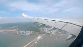 馬來西亞航空 Malaysia Airlines 吉隆坡 KUL--台北-桃園 TPE 降落 左側窗景