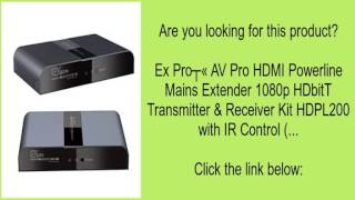 Ex Pro® AV Pro HDMI Powerline Mains Extender 1080p HDbitT Transmitter \u0026 Receiver Kit HDPL20