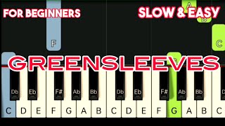 CELTIC LADIES - GREENSLEEVES | SLOW \u0026 EASY PIANO TUTORIAL