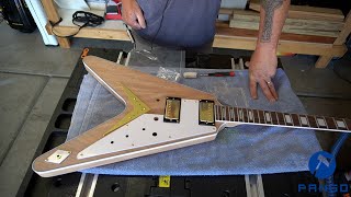 Pango Music Flying V Custom   Ep 3   Sanding Grain Fill and  Finish Prep