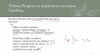 EX 10 Python Program to implement exception handling