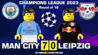 Manchester City vs Leipzig 7-0 ( HAALAND 5 GOALS ) Champions League 2023 All Goals in Lego Football