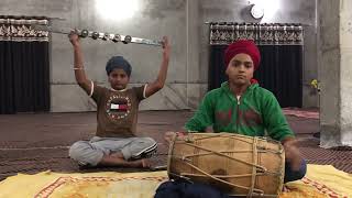 How to play Dharna kirtan dholki(play by student of Pushwinder singh)kabir and kaku #Howtoplaydholki