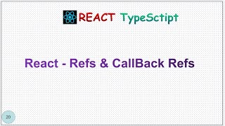 ReactJS Tutorial - 20 - Refs and CallBack refs for beginners