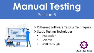Manual Testing - Session 6 | Inspection | Review | Walkthrough