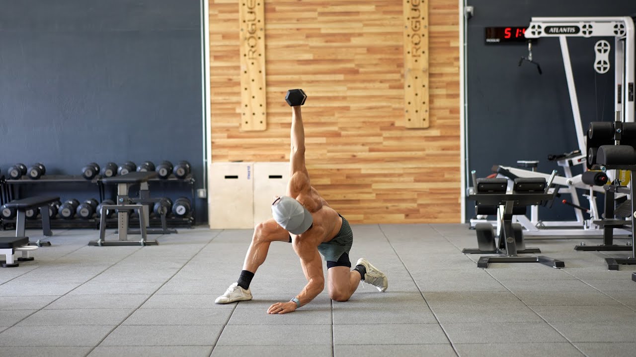 Half Kneeling Dumbbell Windmill Press Youtube