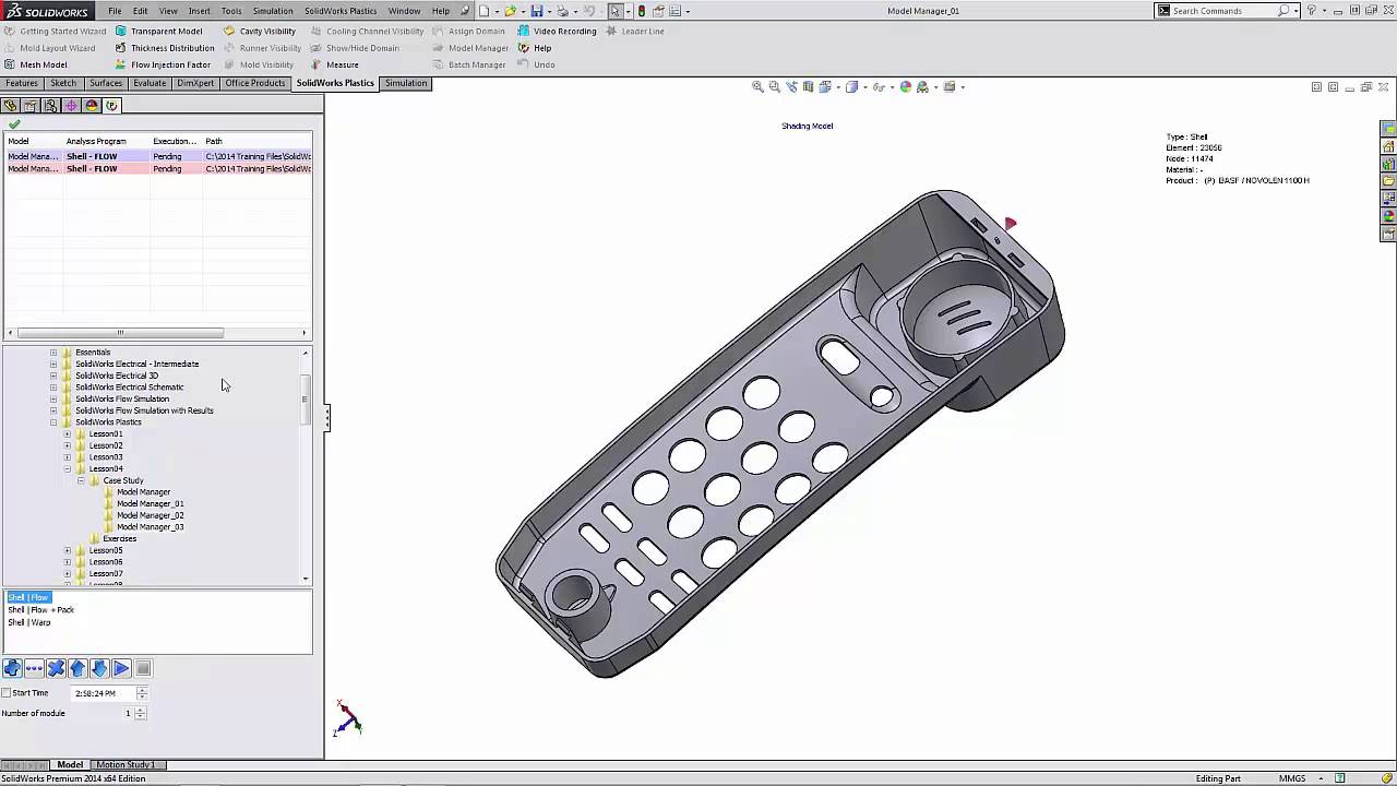 Solidworks Plastics Using Batch Manager To Run Multiple Studies Youtube