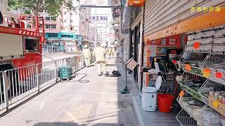 【元朗安寧路即時】地底電線冒煙，消防員到場封路處理。05/06/2023