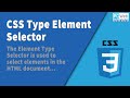 CSS Element Type Selectors