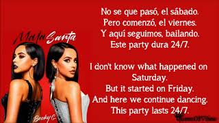 Becky G - 24/7 (Letra & English Translation Lyrics)