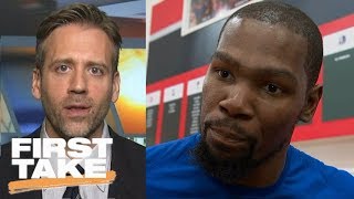 Max doesn't buy Warriors vs. Thunder is 'just another game' for Kevin Durant | First Take | ESPN