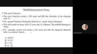 multidimensional array using numpy