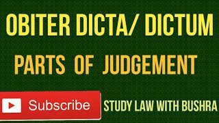 Obiter Dicta/Dictum I Parts Of Judgement