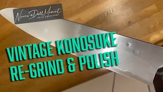 Konosuke White Steel #1 -  270mm  Kasumi - Khii Ebony Octagonal